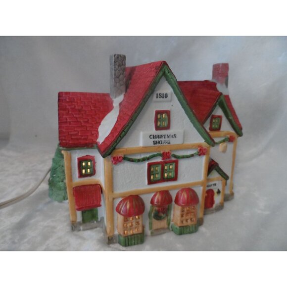 Dickensvale Christmas Shoppe Lighted House Lemax 1993 Christmas Village - Picture 3 of 12